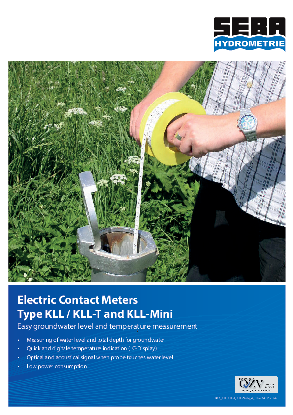 Brochure on Cable Electric Contact Gauge Types KLL / KLL-T / KLL-Mini and TLG