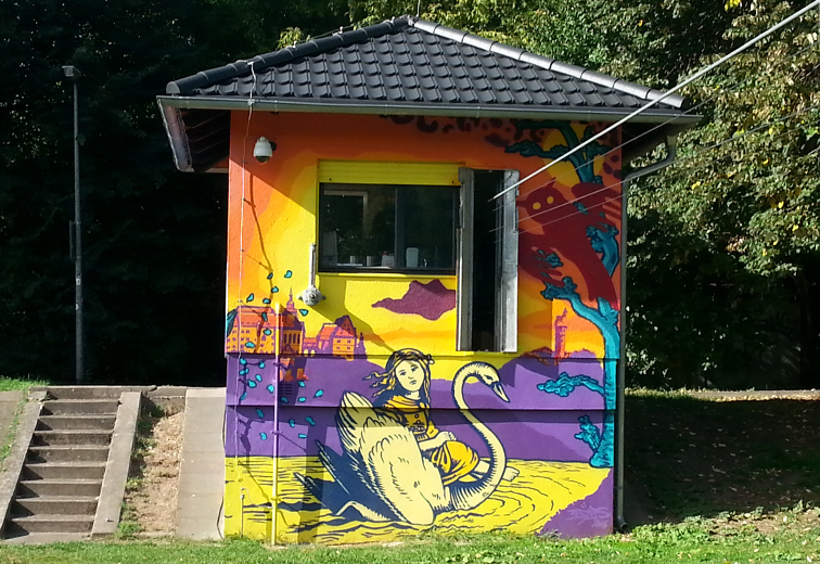 Richtlinien konforme Seilkrananlage für Schwimmflügel F1