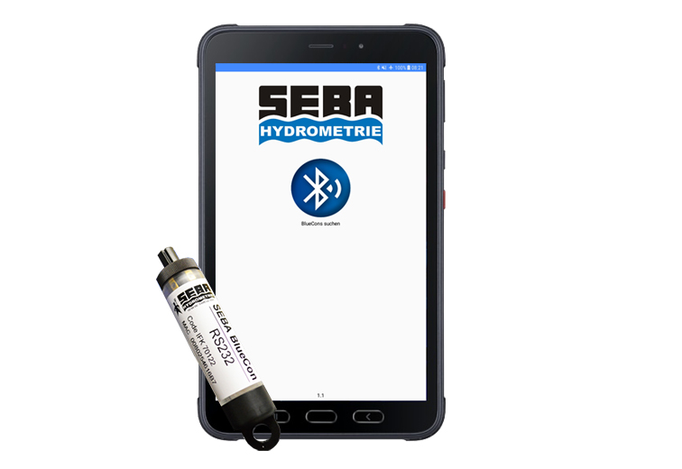 Feldtaugliches Tablet (Android) für die Bedienung und Programmierung von SEBA-Datenloggern